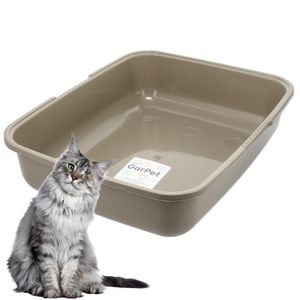 GarPet Katzenklo in 5 Größen Katzentoilette ohne Deckel Katzen WC Schalentoilette Klo grau eckig hygenisch Gr. Big