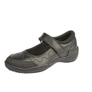 Roamers - Mädchen Schul-Uniform-Schuhe, Leder DF1774 (36 EU) (Schwarz)