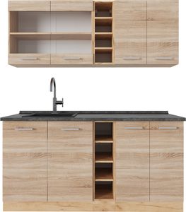 Vicco Single küche R-Line, 160 cm , AP Anthrazit, Sonoma/Goldkraft Eiche