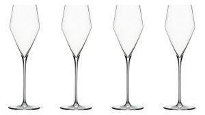 Zalto 4 Gläser Champagne Weinglas 11552 x 2 + Gratis 4er Set EKM Living Edelstahl Trinkhalme