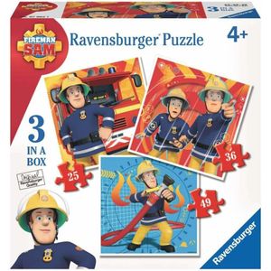 Ravensburger Hasič Sam 3x Detské puzzle SET a 25, 36, 49 dielikov