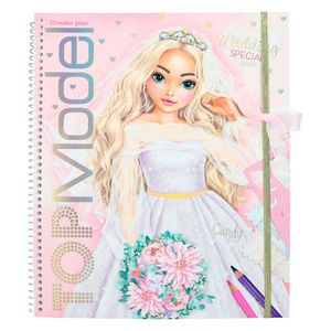 Depesche Create your TOPModel Wedding Special - Stickerbuch mit 60 Seiten zum Gestalten schöner Outfits, inklusive Stickerbogen, Schablone und Stoffmusterbogen, Mittel