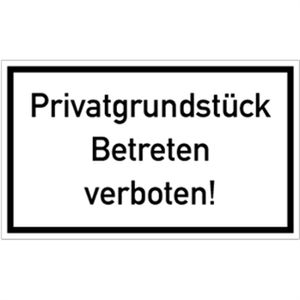 Dreifke® Schild Privatgrundstück Betreten verboten!, Kunststoff, 250x150 mm