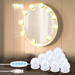 Jopassy LED zrkadlové svetlo zrkadlové svetlo DIY lampa USB make-up svetlo stmievateľné 10 LED 360° osvetlenie