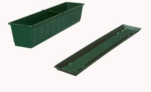 Balkonkasten Standard mit passendem Untersetzer, Farben:dunkelgrün, Länge:100 cm