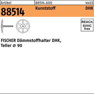 Fischer Kunststoff Dämmstoffhalter DHK - 220 - 100 Stk