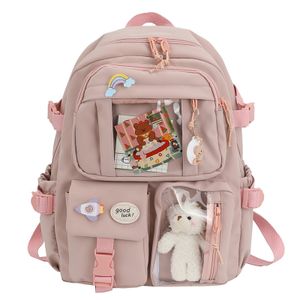 ["Studie Frauen Laptop Rucksack Jungen Mädchen Schule Bücher Taschen Für Teenager Mädchen Kawaii College Student Kinder Buch Tasche Rucksack, Rosa"],