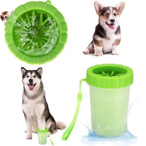 2-In-1 Reinigungsbürstenbecher Für Hundepfoten  Tragbarer Haustier-Pfotenreiniger,Farbe:Grün,Größe:Klein Tragbarer Haustier-Pfotenreiniger (1 Stück)