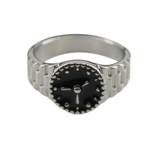 Fingerring, Uhrenform, Ins-Stil, Schmuck, heller Glanz, geometrischer schicker Ring für Party-Silber