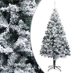 The Living Store Sztuczna choinka ze śniegiem zielona 240 cm PVC