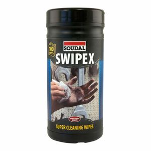 Soudal 100 ks čisticích ubrousků Swipex Super Cleaning Wipes + přípravek pro péči o pokožku