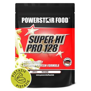 Powerstar SUPER HI PRO 128 | Mehrkomponenten Protein-Pulver 1kg | Höchste Biologische Wertigkeit | Protein-Shake zum Muskelaufbau | Pistachio