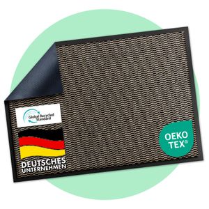 Schmutzfangmatte SKY Novo mit einzigartiger TPE-Rückseite Ocker-schwarz 90 x 150 cm