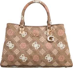 Guess Eliette Logo Grlfrnd Satchel Damen Kunstleder Handtasche in Lattee – 20 x 34 x 11 CM / Lattee
