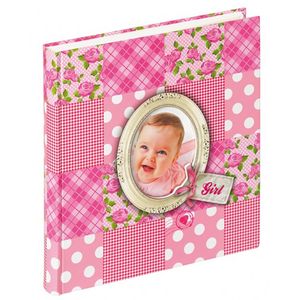 Walther Baby Fotoalbum PATCHWORK GIRL - 30,5 x 28 cm - für bis zu 184 Bilder (10 x 15 cm) - Album - Babyalbum - Foto Album - Buchalbum - Fotobuch - Babyfotoalbum