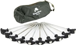 T-kolíky CampFeuer, 10 kusů po 20 cm, kolíky pro kempinkový stan, bivak, rybářský stan, pavilon