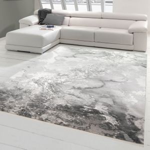 Wollteppich Moderner Teppich abstrakt Marmorteppich in grau Größe - 160x230 cm