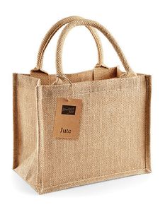 Westford Mill Jute Bag Jute Mini Gift Bag W412 Beige Natural 26 x 22 x 14 cm