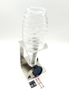 Abtropfhalter Flaschenhalter Kompatibel Sodastream Crystal Glasflasche aus Edelstahl gebürstet