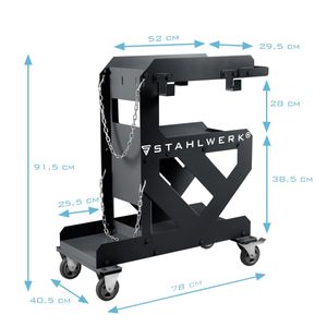 STAHLWERK Schweißwagen mit 1,5 mm Wandstärke mit Halterung für Schläuche