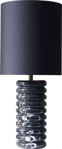SalesFever Tischleuchte | Gestell Marmor / Schirm Baumwolle | B 14 x T 14 x H 65 cm | Schwarz