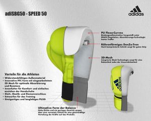 adidas Speed 50 (Kick) Boxhandschuhe gelb/blau-12 oz