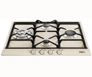 Smeg SR764PO Einbau-Gaskochfeld, 4 Brenner, cremefarben