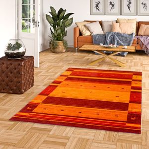 Natur Teppich Gabbeh Esta Rot Terrakotta, Größe:70x300 cm