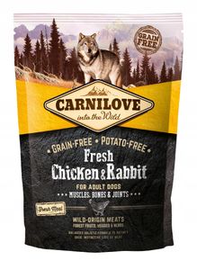 CARNILOVE Fresh Chicken & Rabbit Muscles, Bones & Joints for Adult dogs