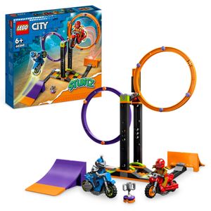 LEGO 60360 City Stuntz Kreisende Reifen-Challenge, 1 oder 2 Spieler Wettbewerbe mit selbstfahrendem Motorrad Spielzeug für Kinder, Jungen & Mädchen ab 6 Jahren, lustige Geschenkidee