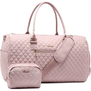 Sporttasche Reisetasche Damen Weekender Travel Bag mit Kulturtasche Schuhfach & Nassfach Gym Bag für Flugzeug Reisen Rosa