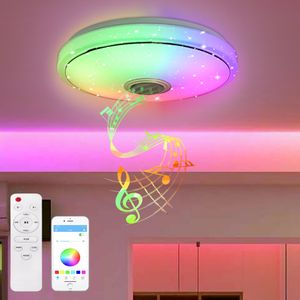 UISEBRT 48W Smart RGB Dimmbar LED Deckenleuchte Musik Sternenhimmel Deckenlampe mit Bluetooth Fernbedienung APP-Steuerung für Schlafzimmer Kinderzimmer