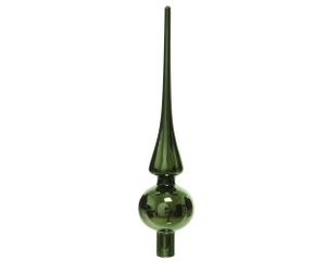 Christbaumspitze Glas 26cm piniengrün glänzend