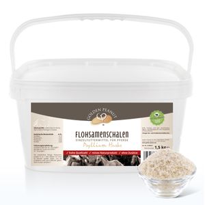 GOLDEN PEANUT Indische Flohsamenschalen 95% Reinheit - für Pferde und Ponys 1,5 kg, Darmsanierung, natürlich füttern