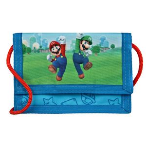 Super Mario Kinder Geldbörse - Mit Umhängeband und Sichtfenster