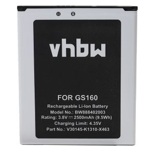 vhbw 1x Akku kompatibel mit Gigaset GS170, GS160 Handy Smartphone Telefon (2500 mAh, 3,8 V, Li-Ion)