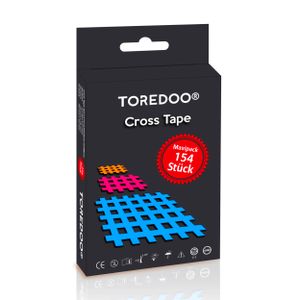 TOREDOO Cross Tape Gittertape 154 Stück - Gitterpflaster Mix Box - klein groß Typ A B C in 3 Farben