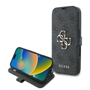 Guess GUBKP16S4GMGGR Apple iPhone 16 book 4G Metal Logo black