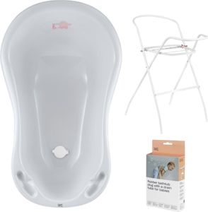 Babywanne, Ständer, Abfluss – Grau