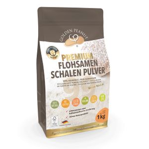 GOLDEN PEANUT Flohsamenschalen Pulver 99% 1 kg - Psyllium Pulver aus Indien, gemahlen, glutenfreie Backzutat