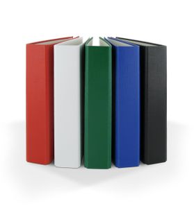 5x Ringbuch / DIN A5 / 4-Ring Ordner /  je 1x blau, grün, schwarz, weiß und rot
