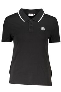 FILA Polo Damskie Tekstylne Czarny SF19762 - Rozmiar: S