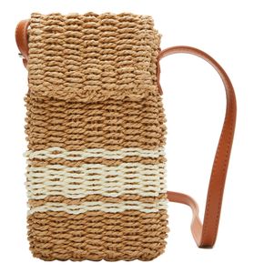 s.Oliver Handytasche Umhängetasche Mobile Phone Bag Brown Stripes hellbraun