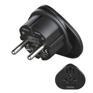Reiseadapter Typ E und F, 3-polig, universal, Welt nach Europa, Schwarz (00223454)