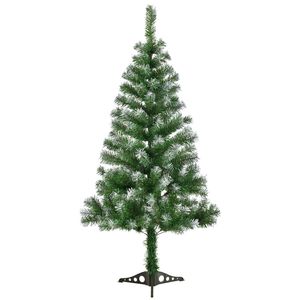 Juskys künstlicher Weihnachtsbaum 150 cm mit Schnee & Ständer – Tannenbaum naturgetreu – Deko Christbaum für Innen - Weihnachtsdeko grün / weiß