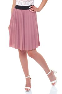 Bongual ® Minirock Faltenrock kurz Damen Casual Plisseerock A-Linie 42 mauve