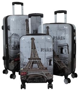 Monopol Kofferset Paris II 3-teilig bunt 36907 Koffer mit 4 Rollen