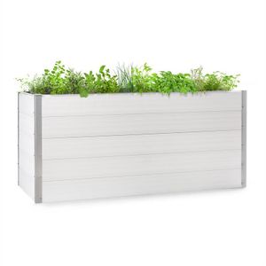 Blumfeldt Nova Grow Gartenbeet,195 x 91 x 100 cm (BxHxT),Material: WPC mit UV-, Rost- und Frostschutz,Holzoptik,rückenschonende Höhe,einfacher Zusammenbau,weiß