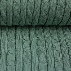 Strickstoff Baumwolle - Sophie Zopfmuster - Meterware (0,5m) Swafing Farbe: Smaragd