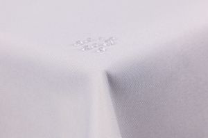 Tischdecke Leinenoptik Lotuseffekt abwaschbar mit gerader Saumkante 130x130 eckig in weiß